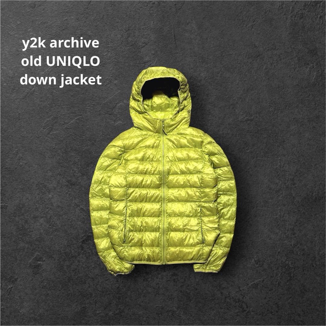 00s old uniqlo down jacket ゲッコーグリーン y2k - メルカリ