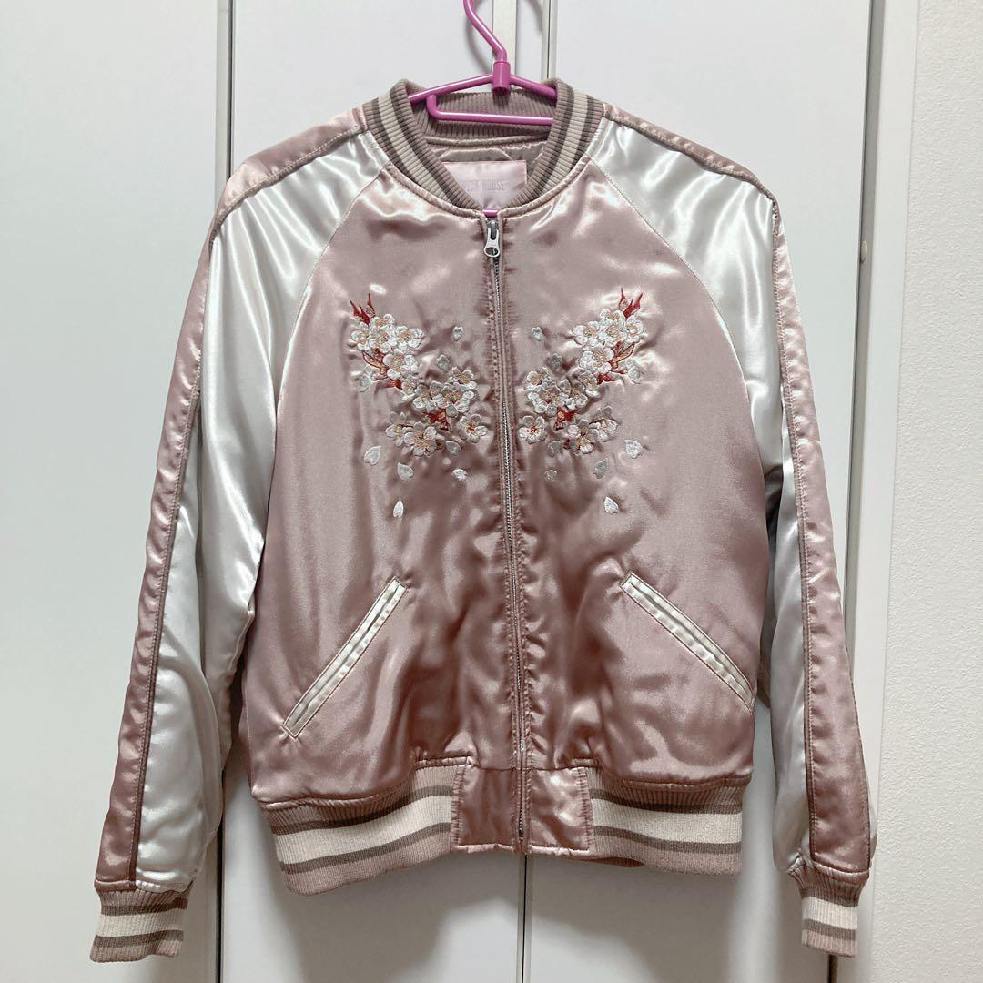 pinkhouse ピンクハウス 桜 スカジャン PINK HOUSE（ピンクハウス） 桜テディ刺繍入りスカジャン : タカシマヤ