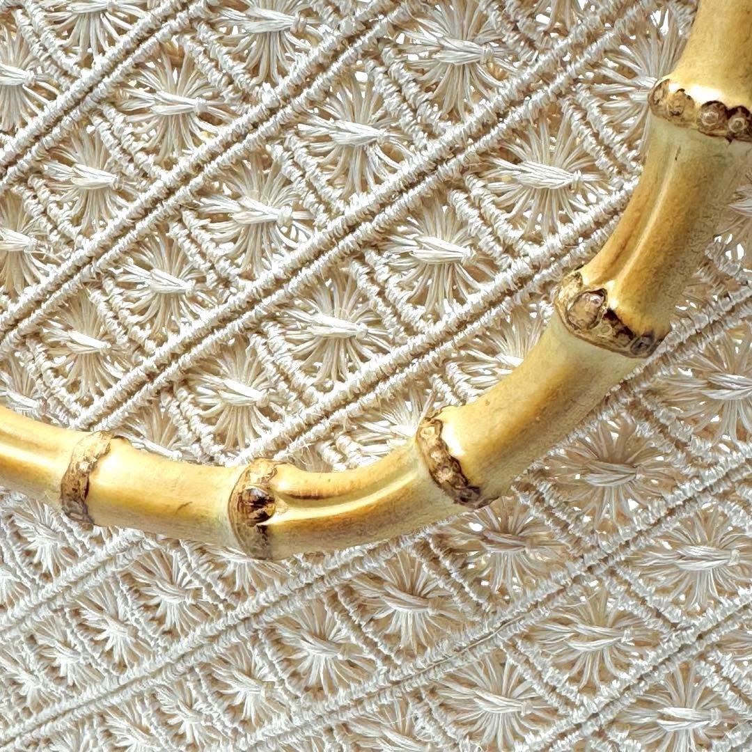 アバカ バンブーバッグ M+abaca 花繋ぎ 夏単衣 6522｜アバカ バンブー