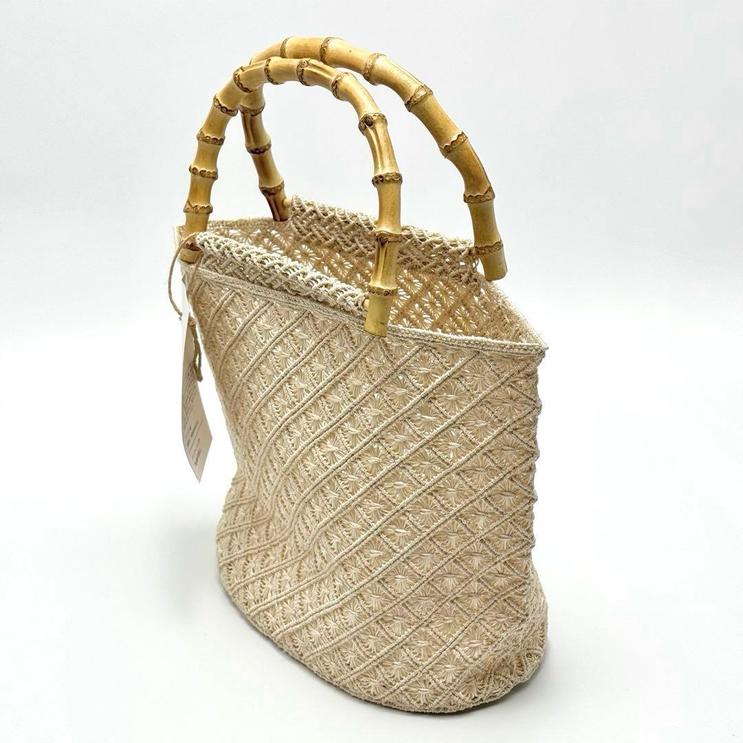 アバカ バンブーバッグ M+abaca 花繋ぎ 夏単衣 6522｜アバカ バンブー