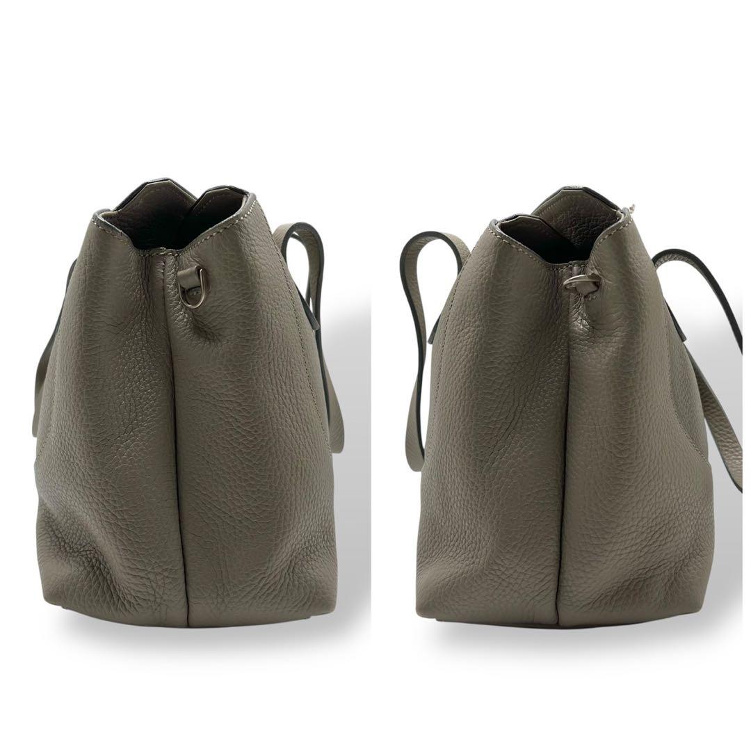 美品 マウロゴヴェルナ 2way ハンドバッグ トープ レザー イタリア製