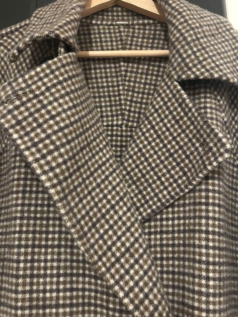 ミラオーウェン Mila Owen 衿ストラップハーフ丈リバーPコート ウール