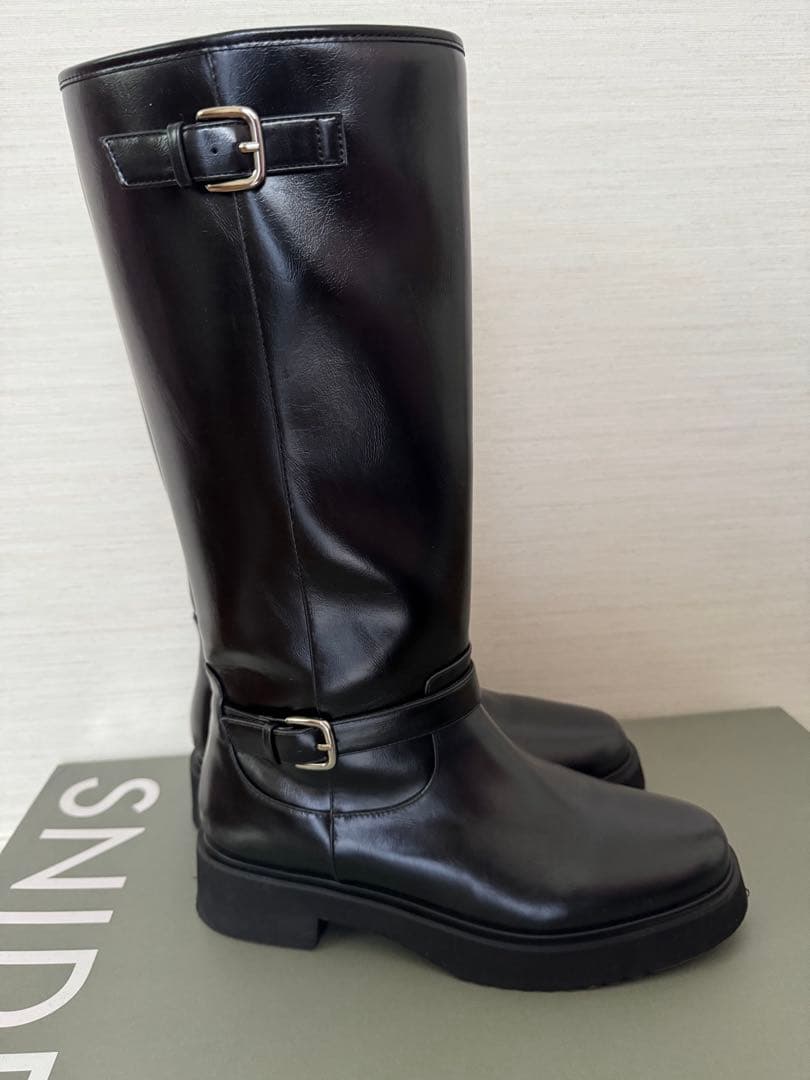 snidel スナイデル バリエライダースブーツ L SNIDEL ニットフィット