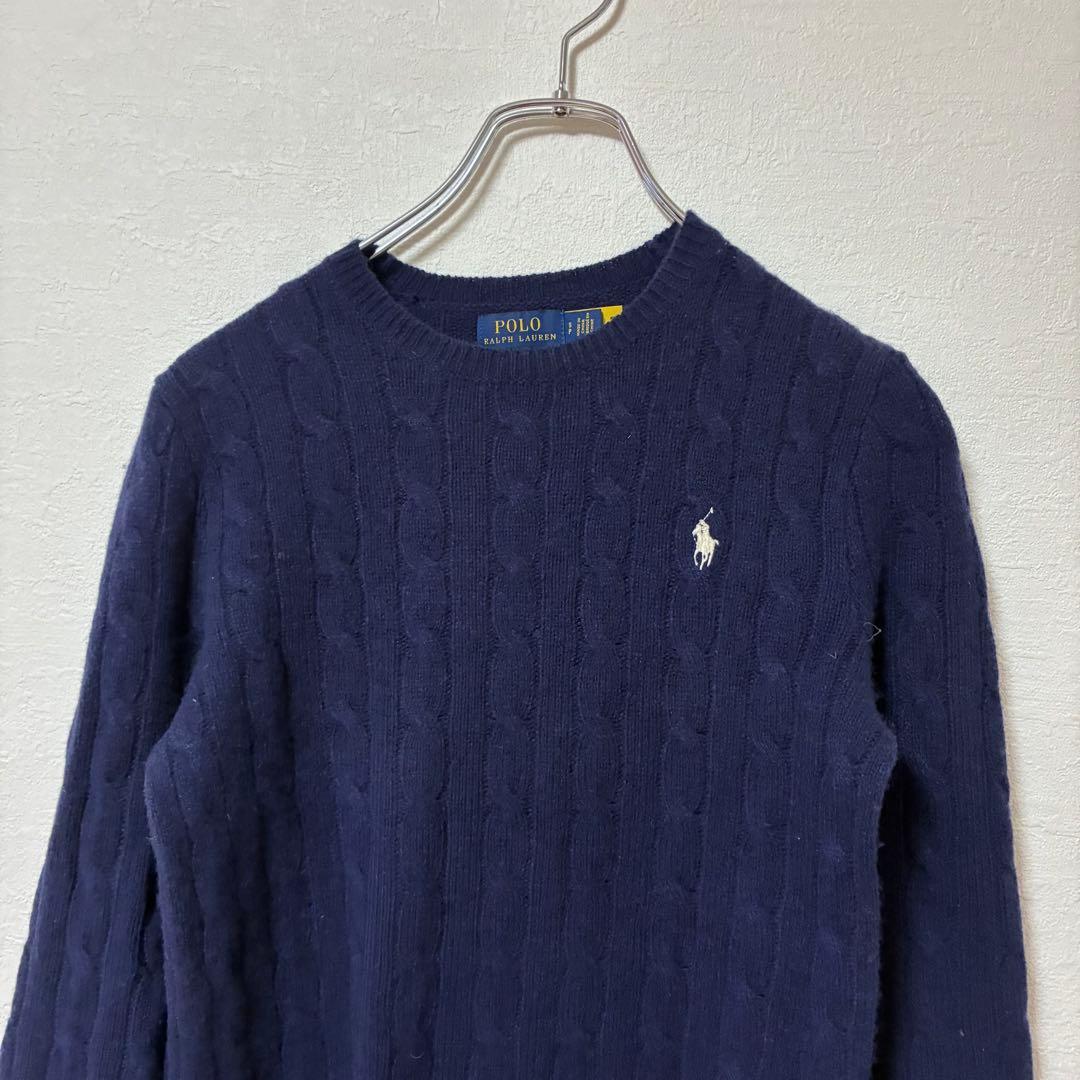 Polo Ralph Lauren ネイビー ケーブルニットセーター メンズ S - メルカリ