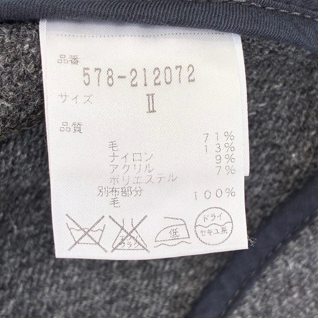 MHL. ウール Pコート 裏地チェック グレー マーガレットハウエル 2