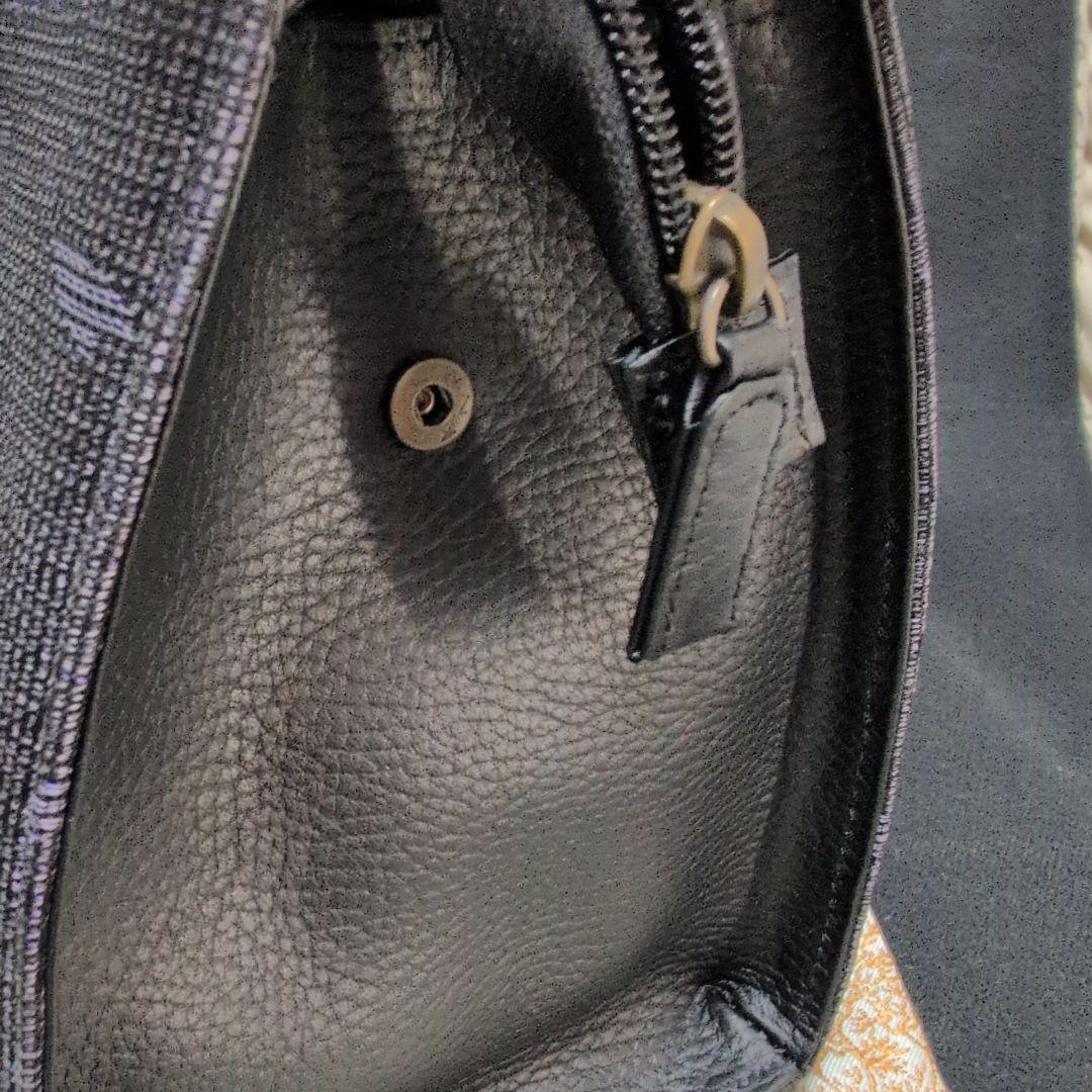 高級利休バック 黒紫花弁 シンプル トートバッグ 和装バッグ新品