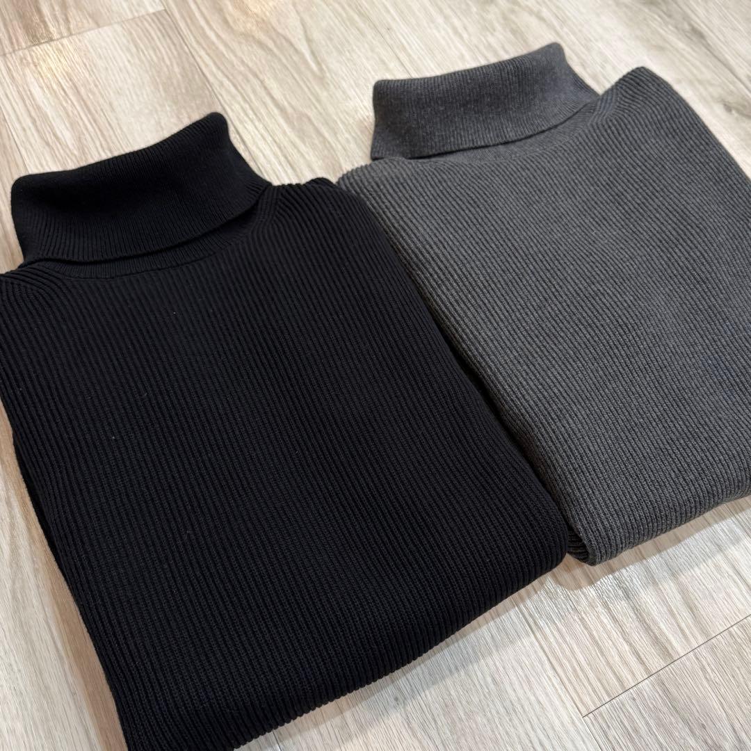 極美品◎グリーンレーベルリラクシング コットンタートルネック2枚