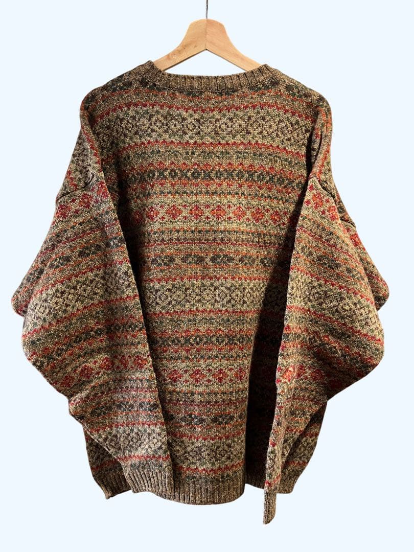 L.L.Bean 80s スコットランド製 ウール ニット 柄