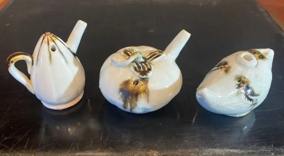 李朝 水滴 3点セット 鑑賞台付 1点 中国文物局蝋印付 ヴィンテージ