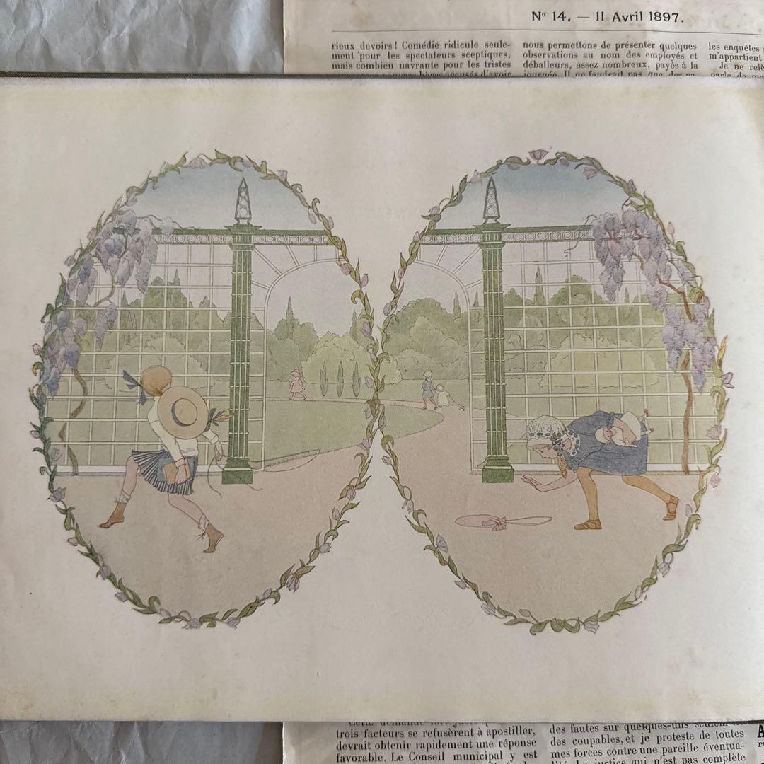 1911年アンティーク美しい絵本フランス語 洋書ジャンクジャーナル古書
