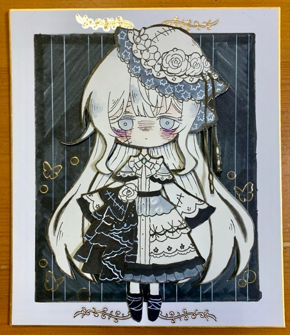 A*井様 魔法少女ノ魔女裁判 月代ユキ 手描きイラスト まのさば 中色紙