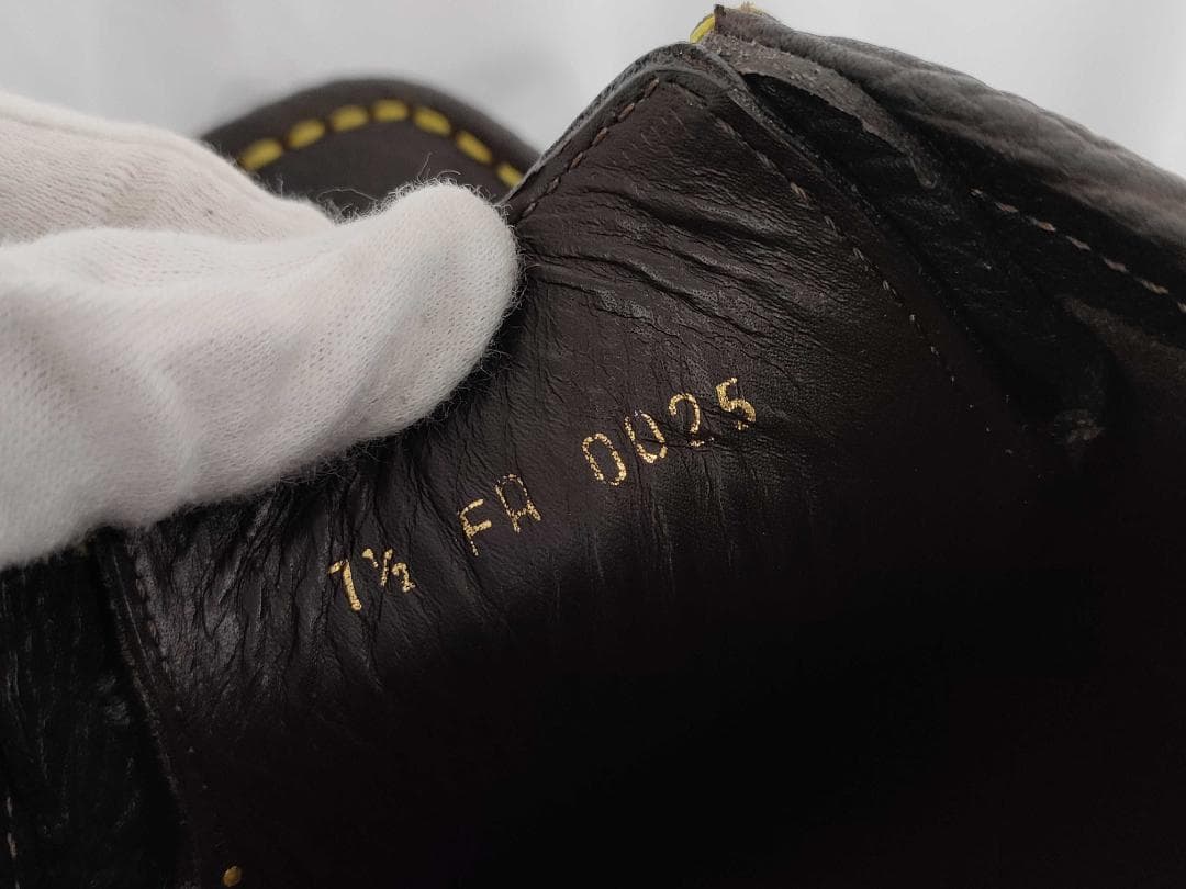 ルイヴィトン レザー ドライビングシューズ 7.5 黒×イエローステッチ