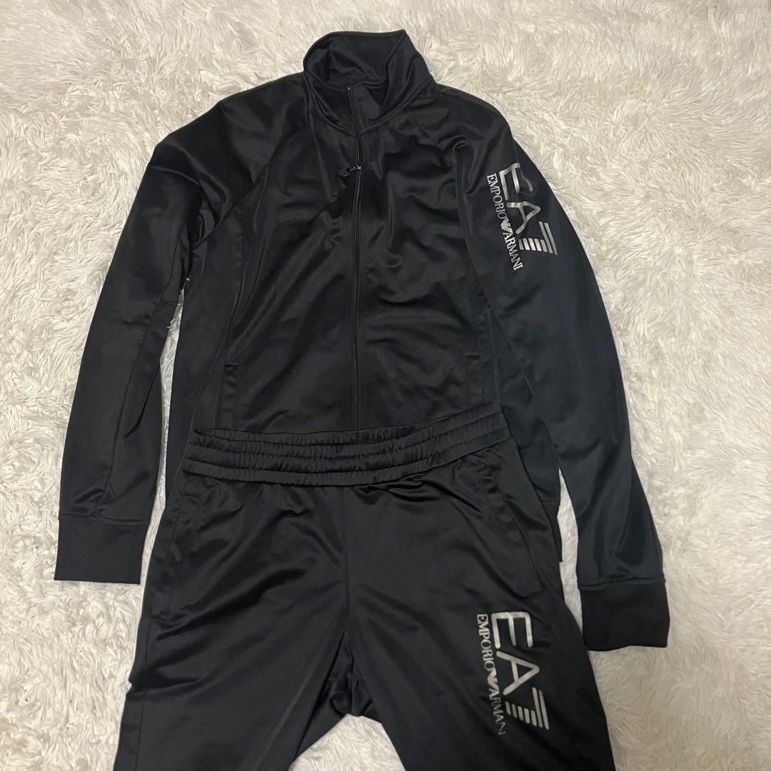 美品 エンポリオアルマーニ ジャージ 上下 セットアップ ブラック ロゴ