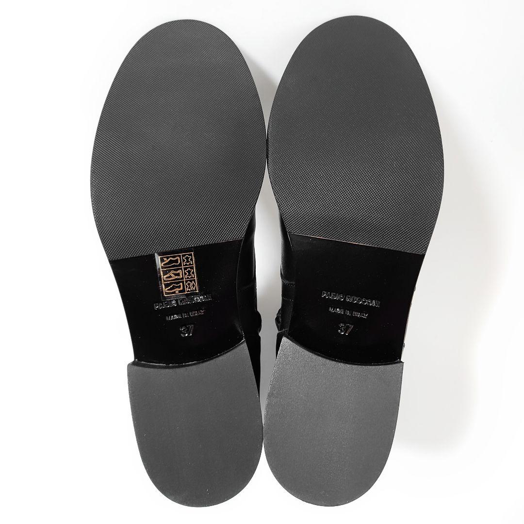 未使用 ファビオルスコーニ ラウンドトゥ レースアップ レザー ブーツ