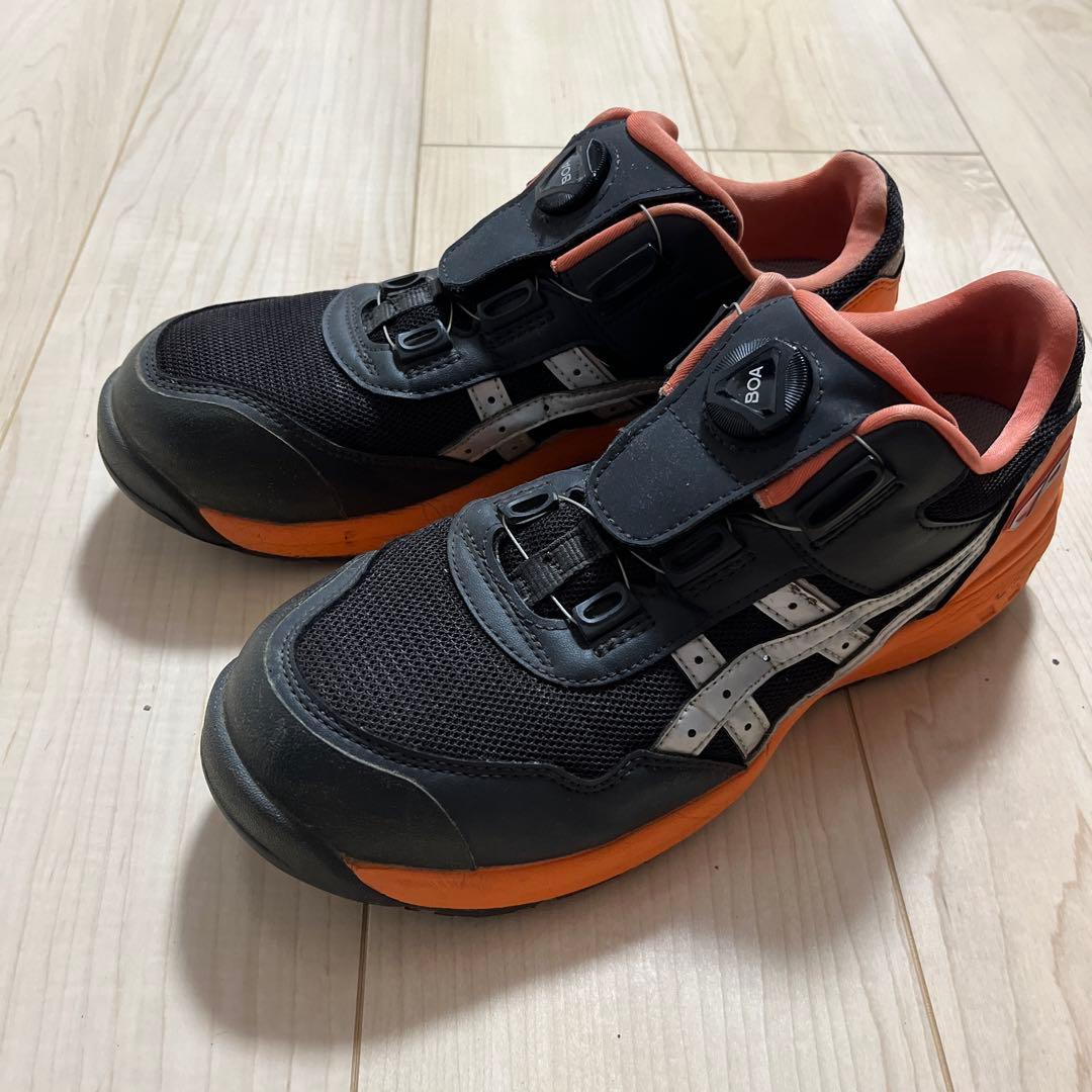 ASICS ウィンジョブ安全靴 黒/オレンジ asics (アシックス) 安全靴 WINJOB(ウィンジョブ) メンズ 26.5cm