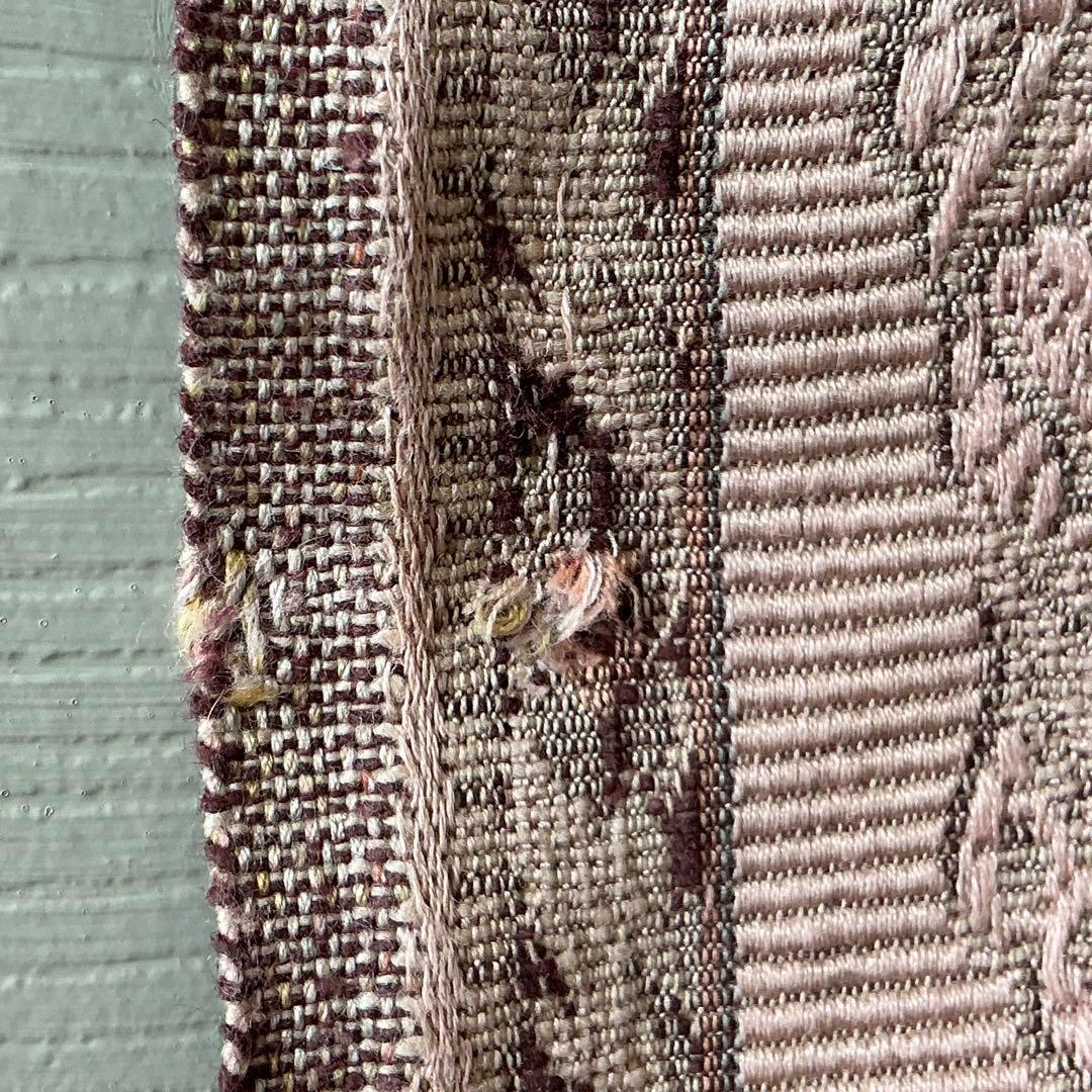 大判】フランスアンティーク ジャガード織り ジャカード 生地 サーモン