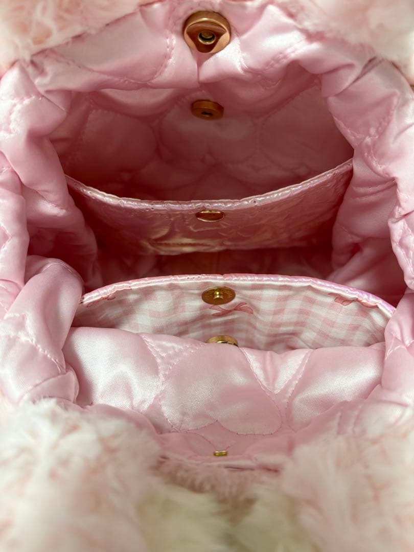 そ*2様 コヤンイサムチョン ハンドメイド ファーフリルバッグ ピンク
