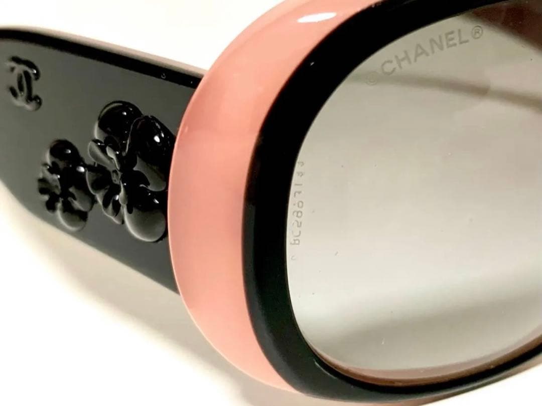 美品 CHANEL サングラス カメリア ココ ピンク×ブラック 未使用に近い