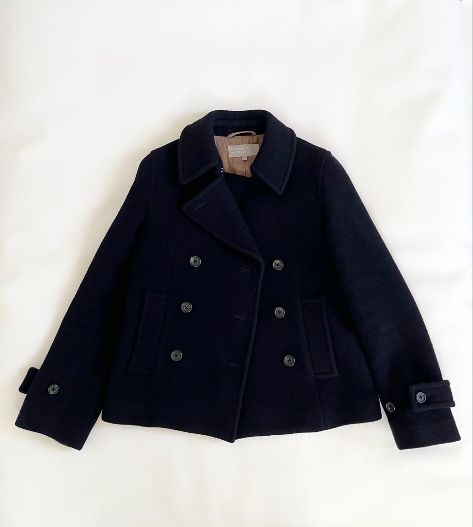 ＊マーガレットハウエル ウール カシミヤ ピーコート ショート ＊ マーガレットハウエル ウール カシミヤ ピーコート ブラック Ⅱ - メルカリ