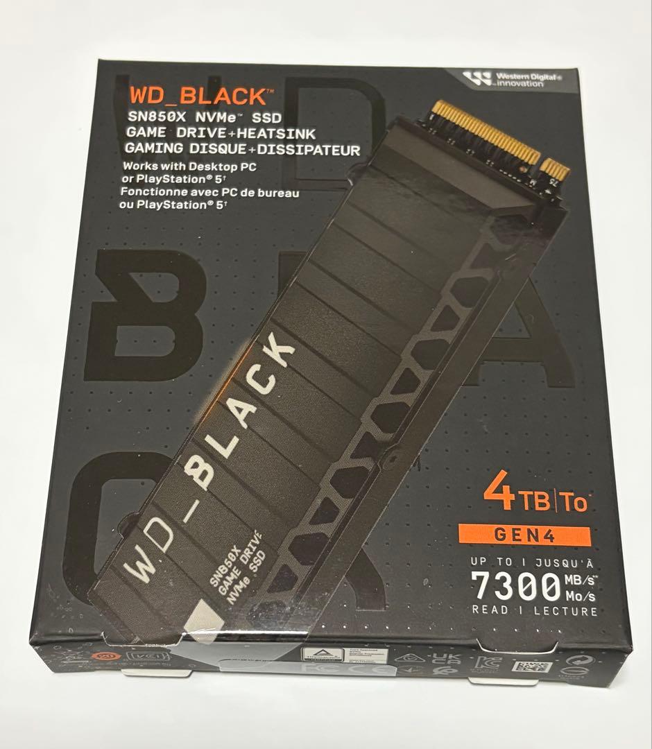 WD_BLACK SN850X NVMe SSD 4TB 純正ヒートシンク付き - メルカリ