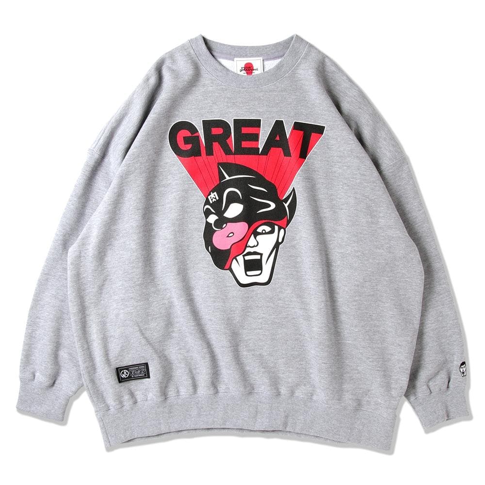 パンクドランカーズ キン肉マン グレートあいつ BIG トレーナー グレーM PUNK DRUNKERS（パンクドランカーズ） xキン肉マン GREATあいつBIG