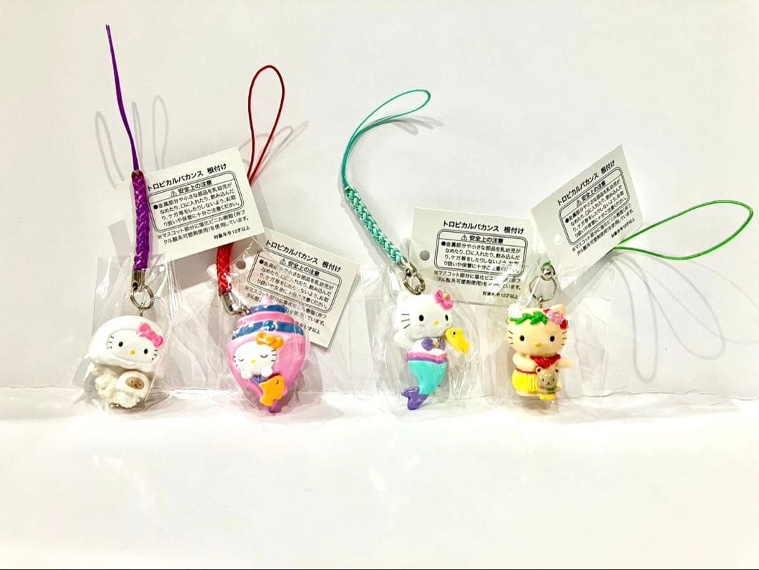 ハローキティ 根付 ストラップ トロピカルバカンス ４種 ハローキティ トロピカルバカンス 人魚姫 マーメイド ストラップ