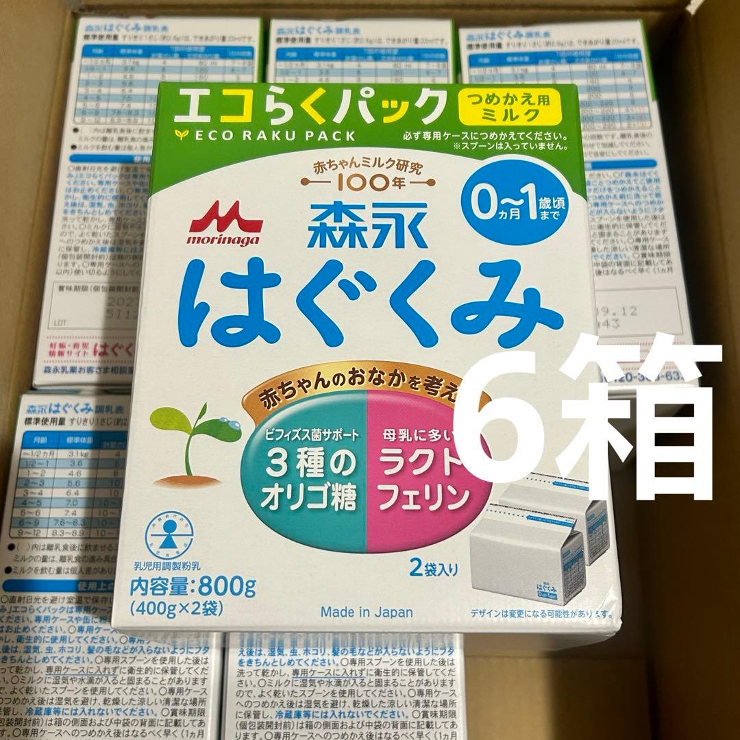 森永 エコらくパック つめかえ用 はぐくみ 800g 6箱 E赤ちゃん 【6箱セット】森永 エコらくパック つめかえ用【※別途送料