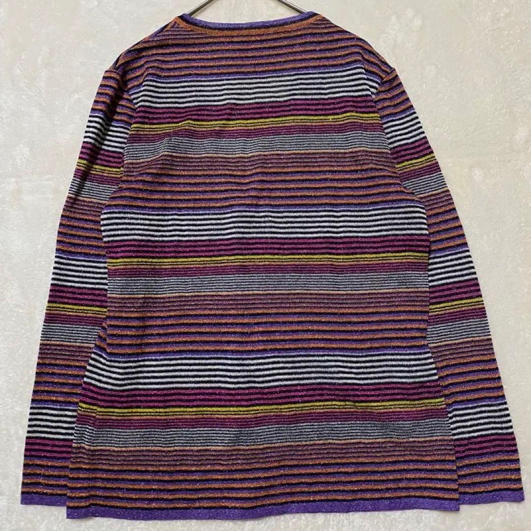 未使用級✨】ミッソーニ ボーダーカーディガン ラメ マルチカラー S