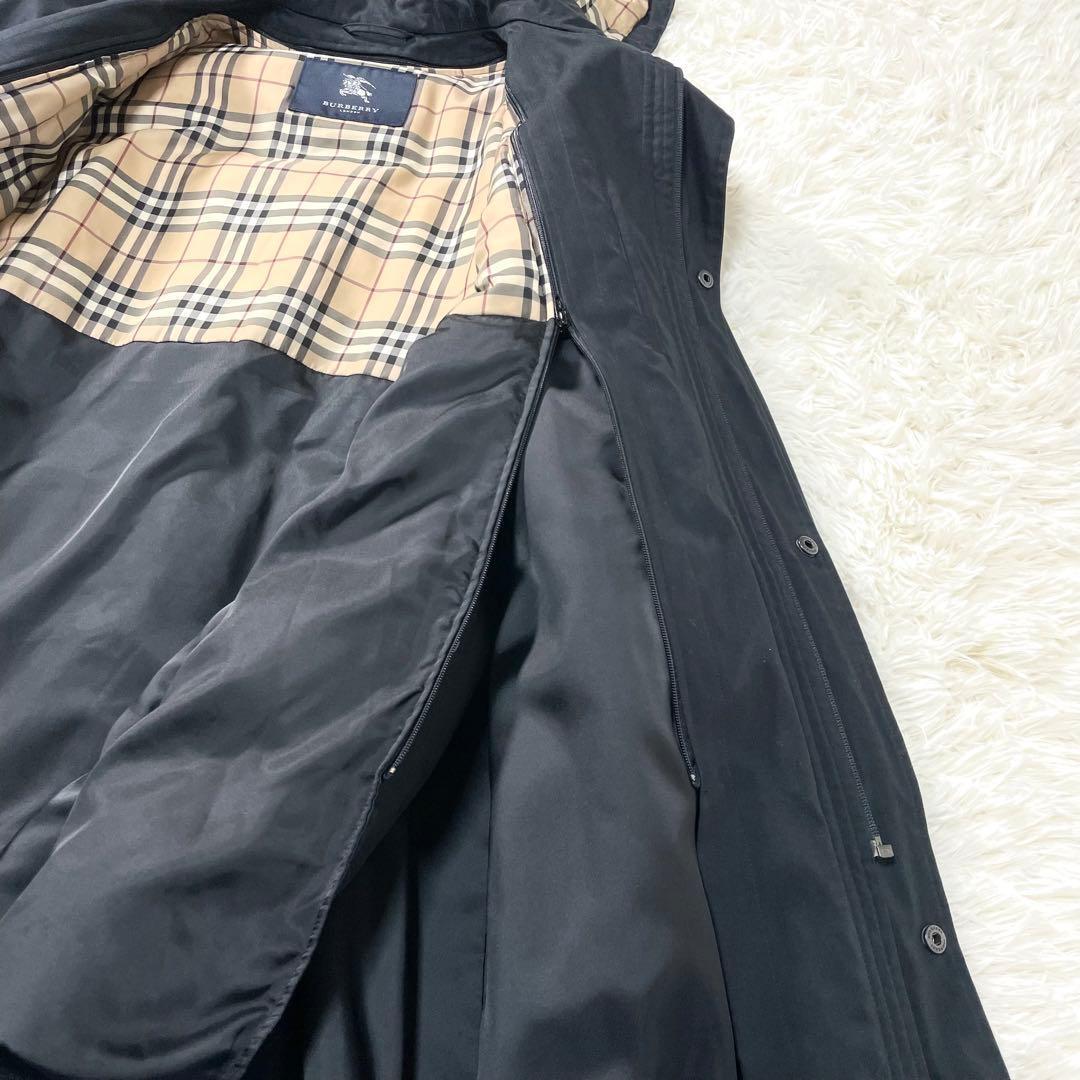 美品】バーバリーロンドン フーデッドコート XLダウンライナー ノバ