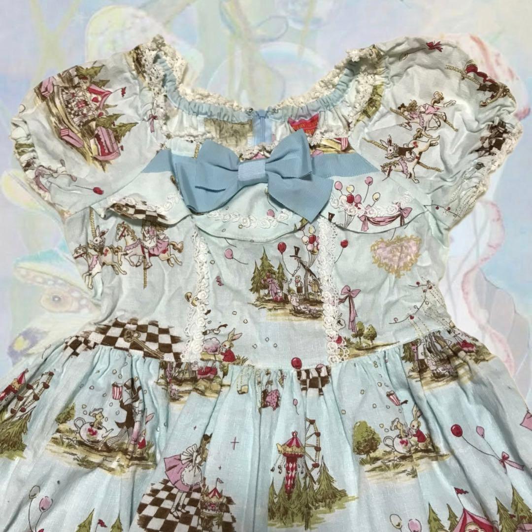 ふしぎの国のアリス y2k フェアリーコア リボン フリル ワンピース