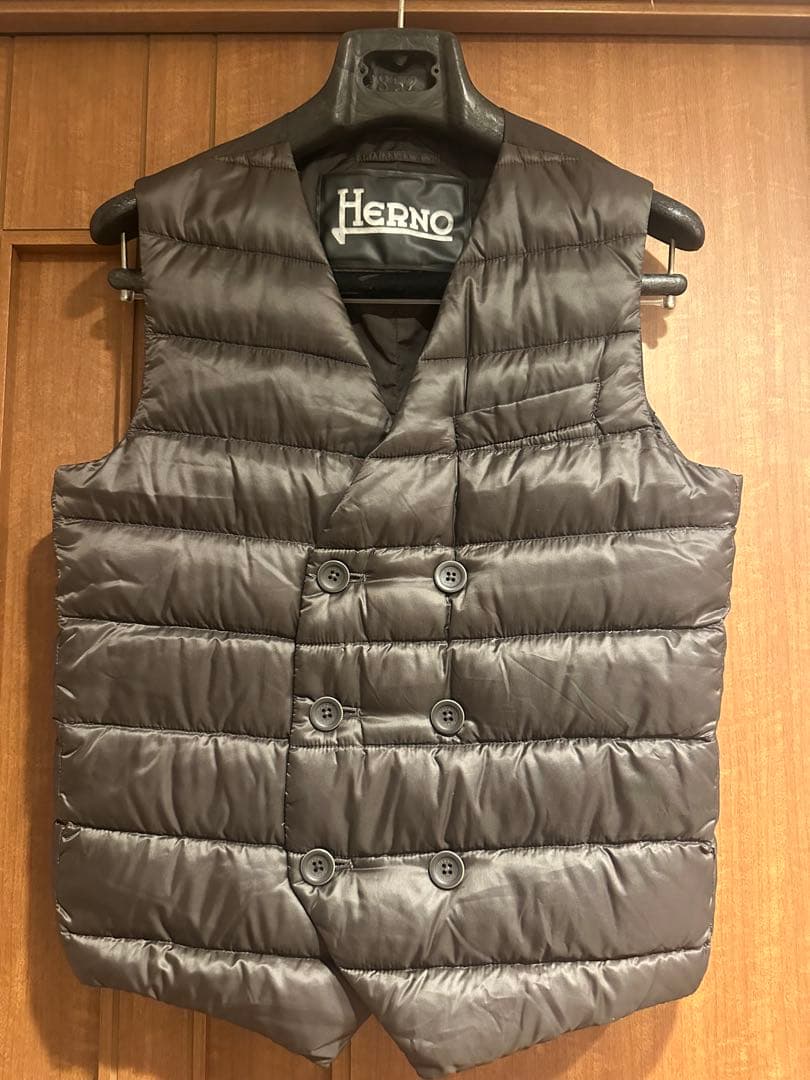 ヘルノ⭐️ブラウン‼️ダブルベスト⭐️破格‼️42 SALE】HERNO（ヘルノ）ウォーターレペレント7デニールナイロン