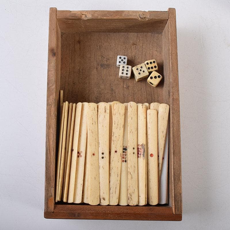 中国 竹嵌 骨牌 背竹牌 麻雀牌 木箱付 V 8014 - メルカリ