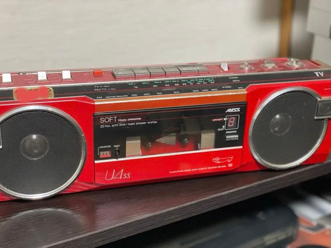 SANYO MR-U4SS(R) 赤色ラジカセ - メルカリ
