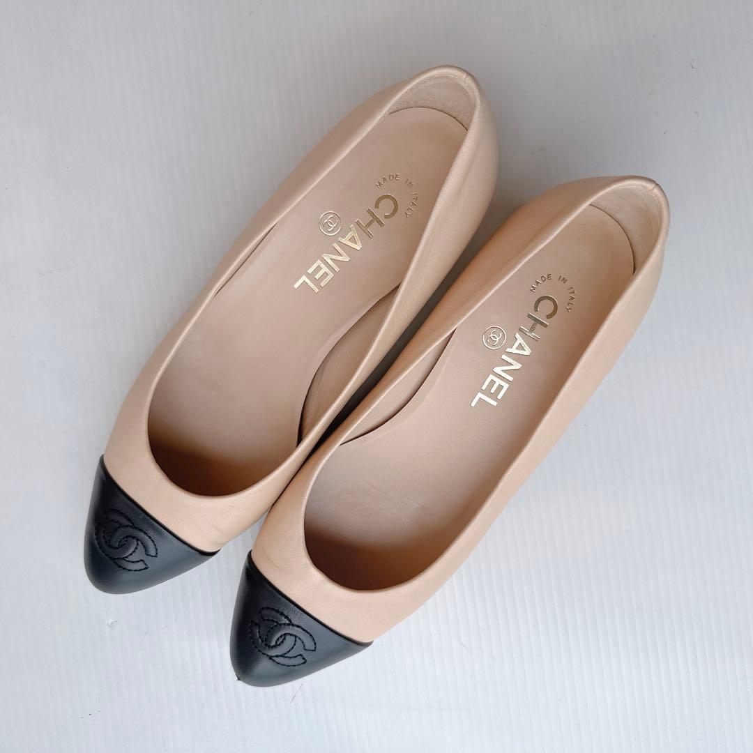 CHANEL シャネル 定番 ココマーク パンプス バレリーナ 2回使用 37