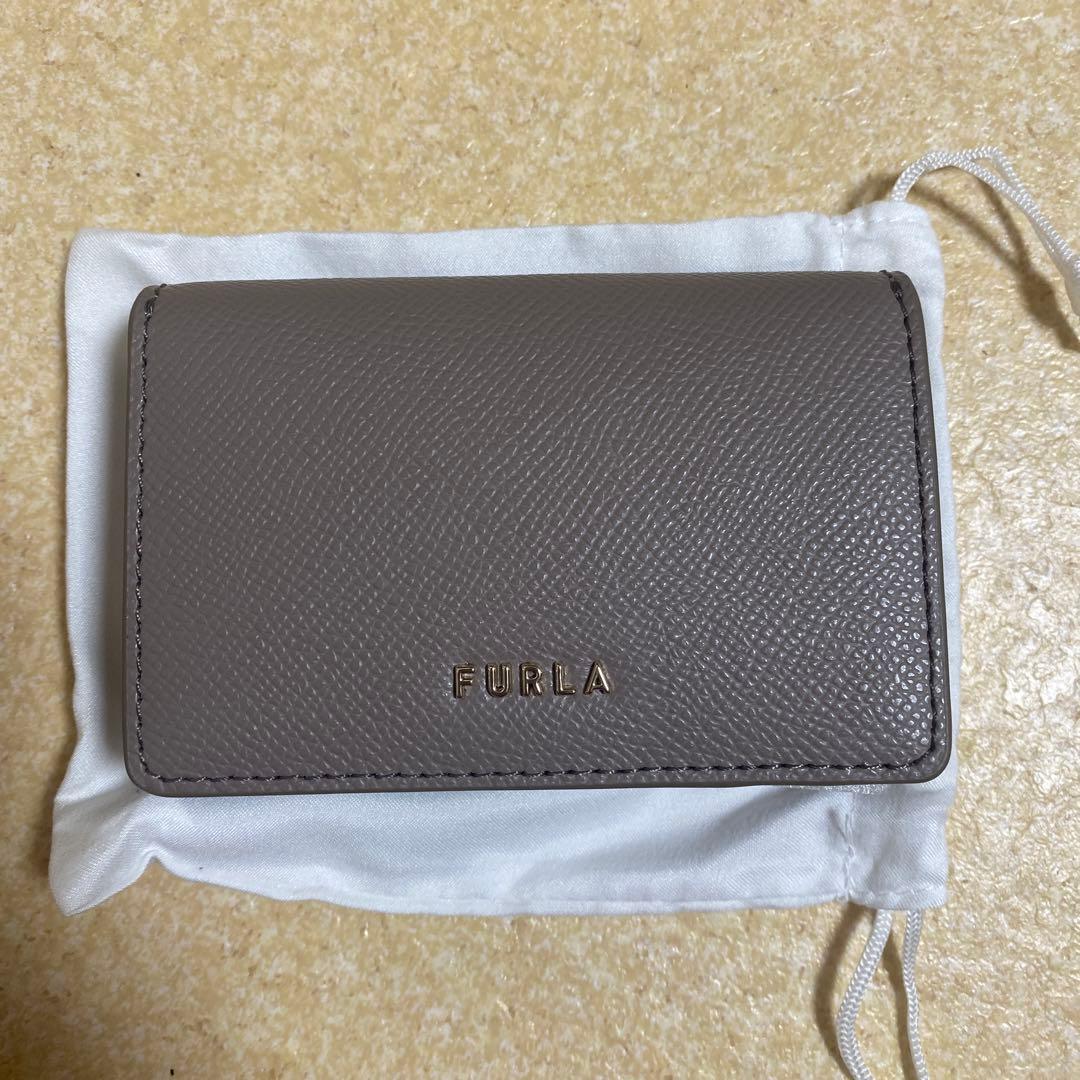 FURLA グレー レザー 名刺入れ FURLA（フルラ） 名刺入れ カードケース レディース レザー グレー
