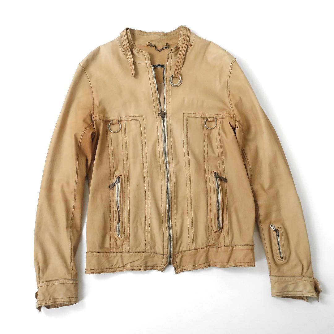 sisii レザージャケット シングルライダースタイプ エイジング加工