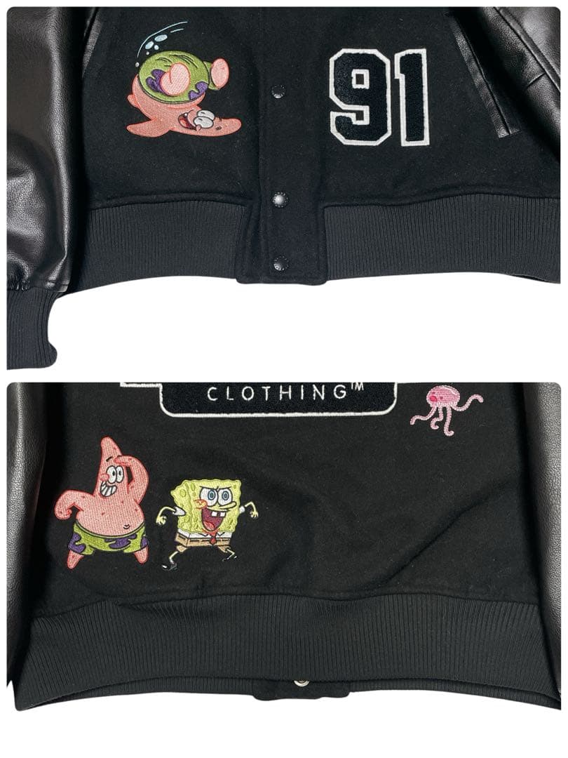 入手困難】✨XLARGE×SpongeBob VARSITY JACKET M - メルカリ