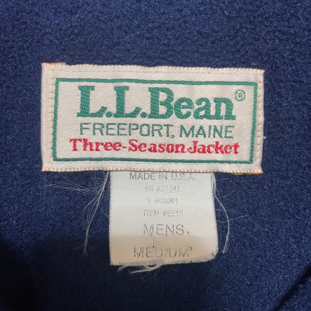 80s エルエルビーン スリーシーズンジャケット エメラルド 裏フリース