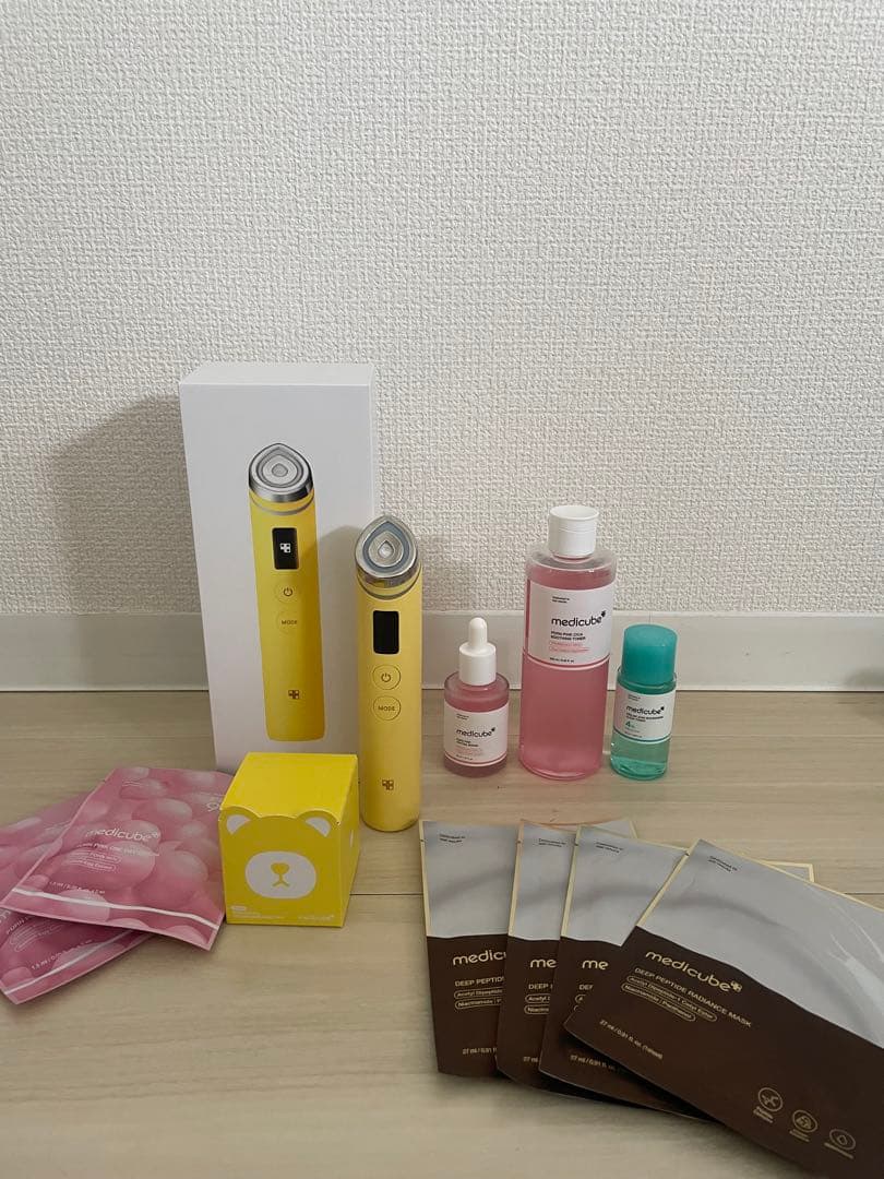 AGE-R ブースタープロ ゆず +くまキャップ 、スキンケアセット　全11点 medicube ブースタープロ キャップ ゆず（イエロー）くま - メルカリ