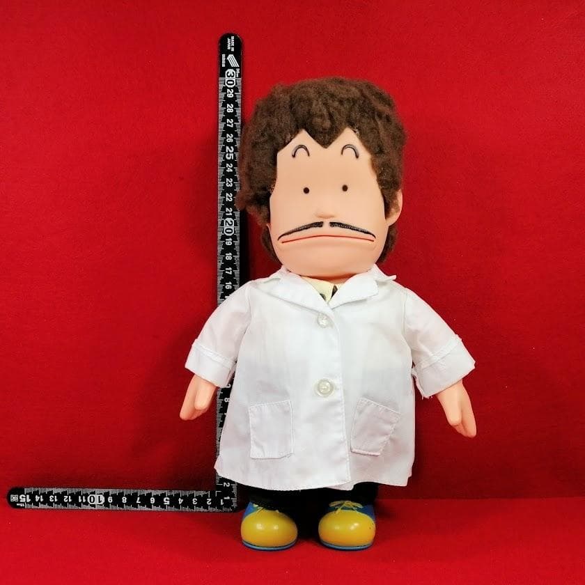 Dr.スランプ アラレちゃん 則巻千兵衛 白衣 ソフビ M ポピー 未使用