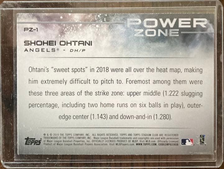 美品】祝MVP 大谷翔平 POWER ZONE カード