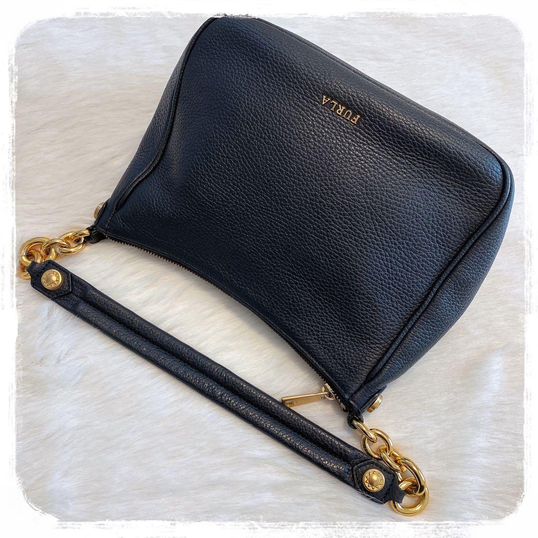 美品✧︎*。 FURLA ショルダーバッグ コメタS ホーボー 2way ブラック