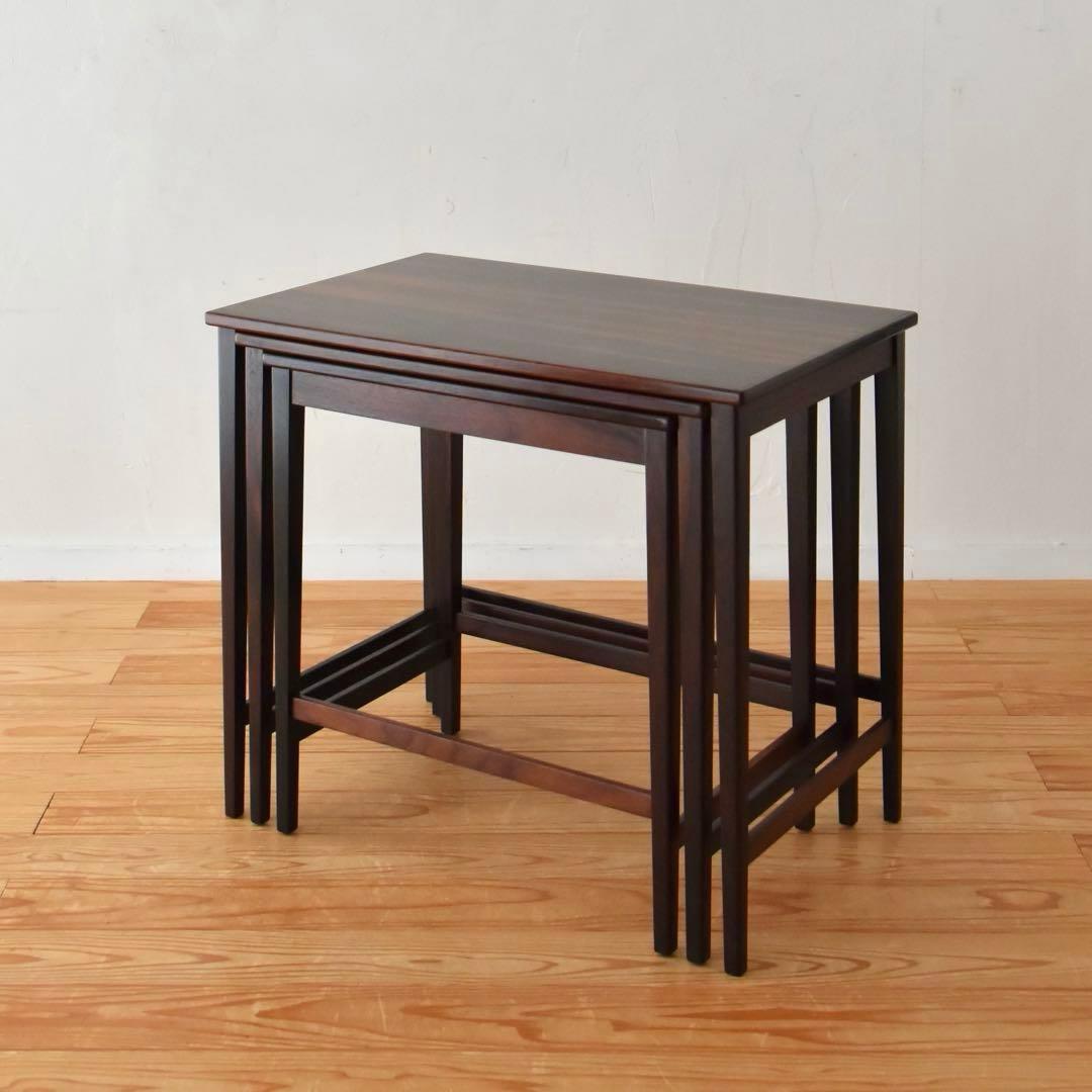 Bruksbo ノルウェー　ローズウッド　ネストテーブル ブルクスボ BRUKSBO ベッドサイドテーブル ローズウッド 北欧