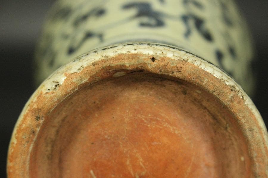 中国美術 青花 纏枝蓮花紋 双耳瓶 高29.5cm(LC136) - メルカリ