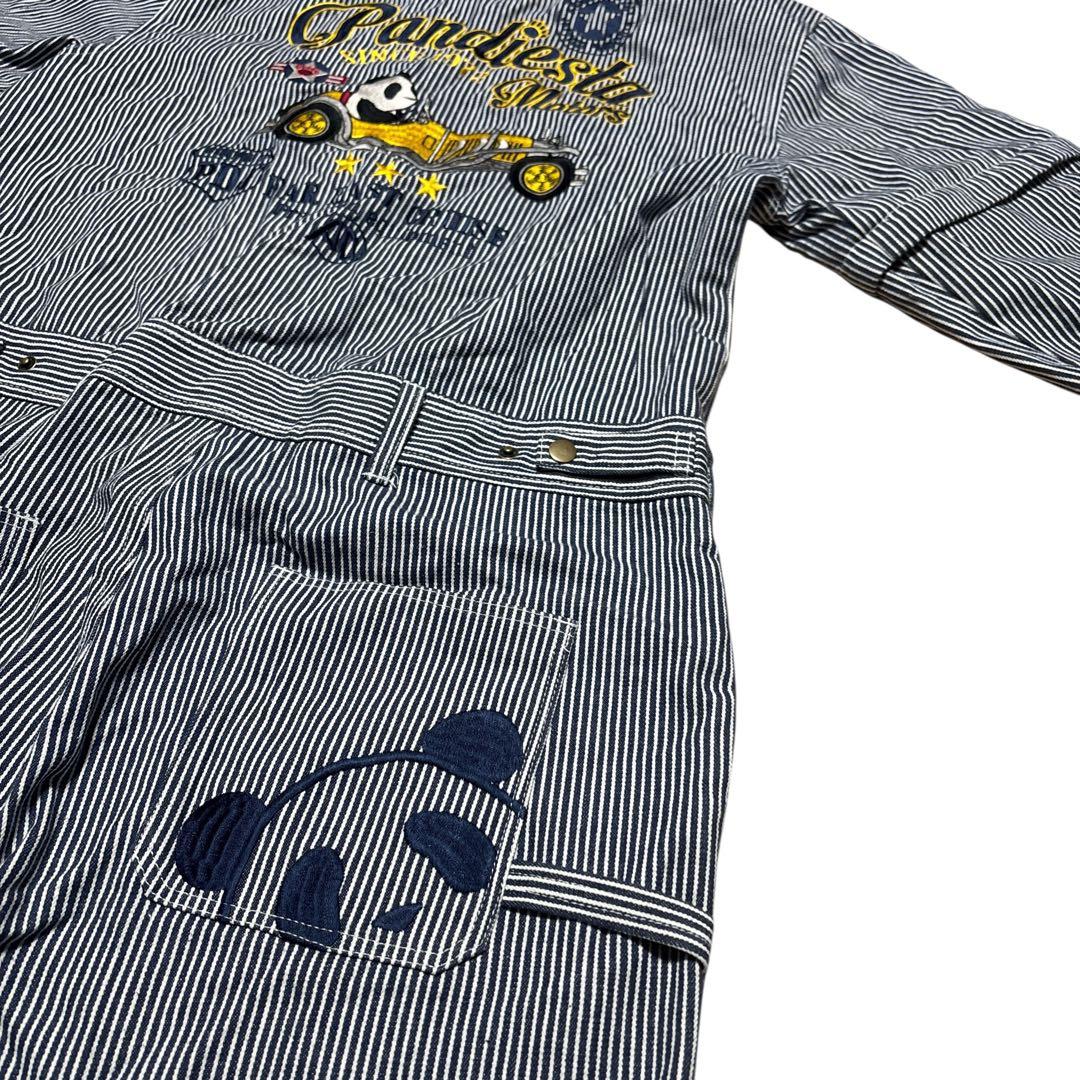 パンディエスタジャパン つなぎ 刺繍 ヒッコリー pandiesta japan