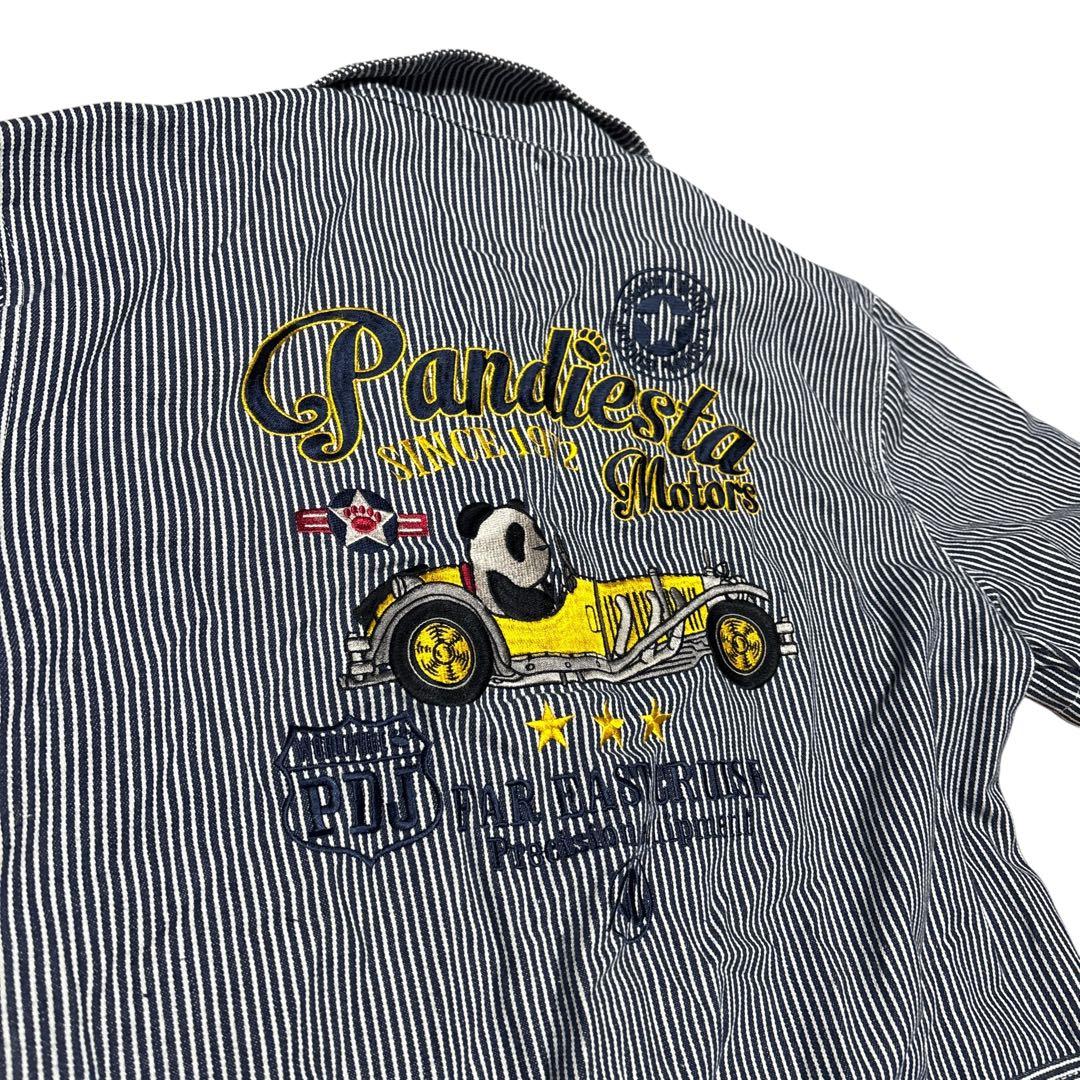 パンディエスタジャパン つなぎ 刺繍 ヒッコリー pandiesta japan