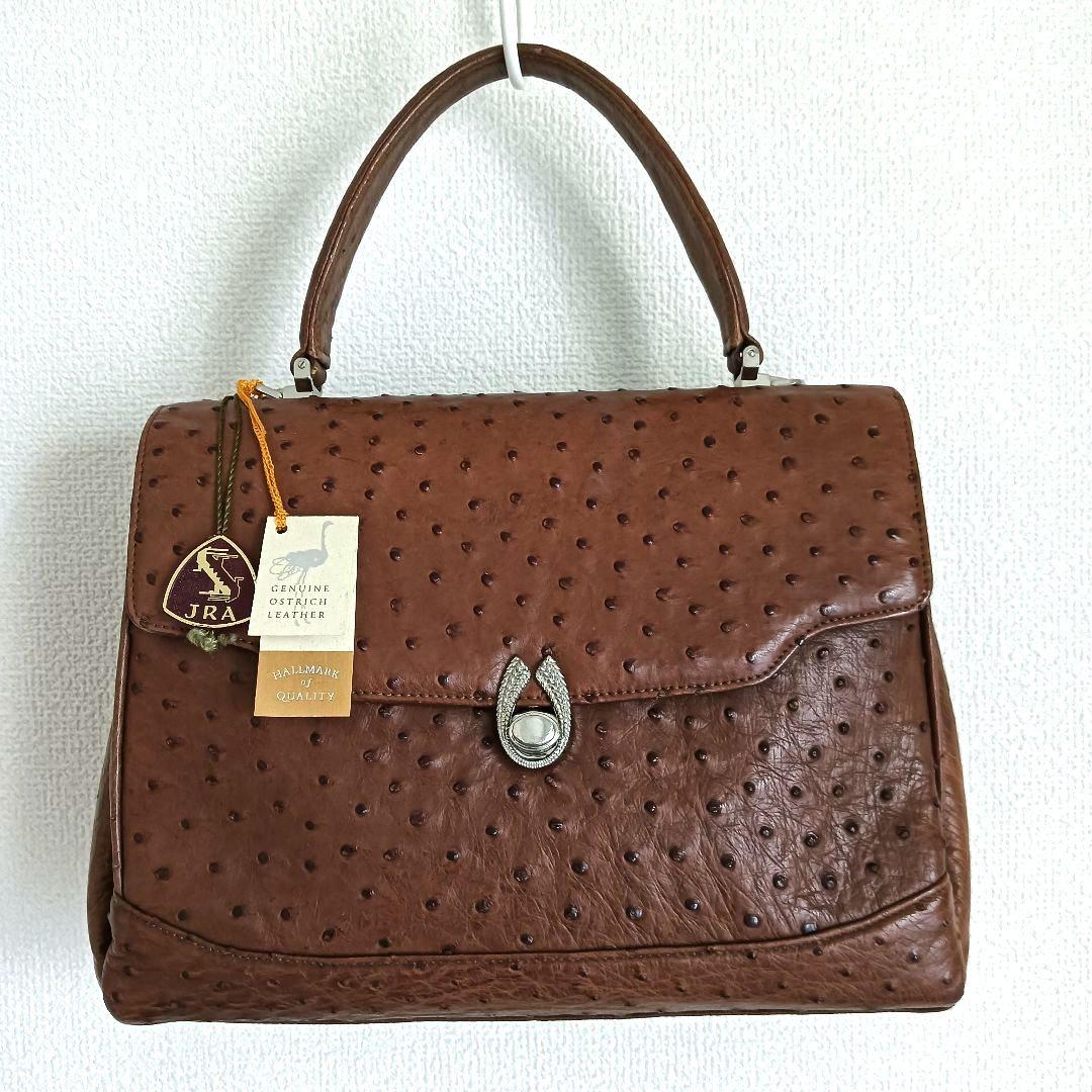 JRA認定 オーストリッチ ダチョウ革 ハンドバッグ - メルカリ