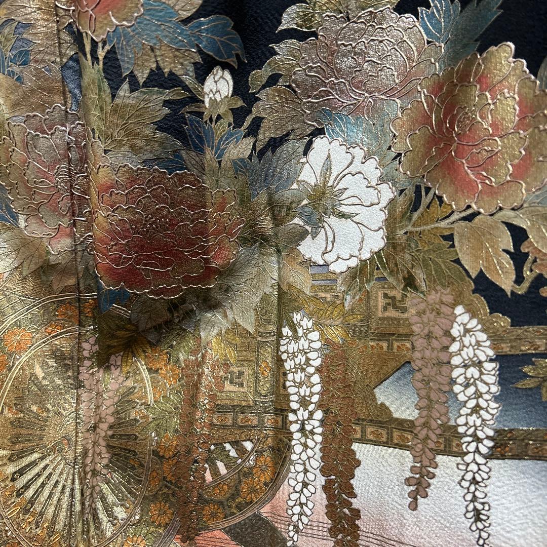 う*こ様 未使用近い 美品 袷 正絹 作家 金箔 黒留袖 フルセット 西陣