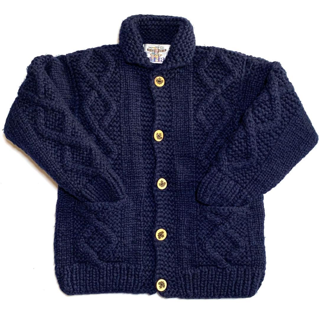 カナタ カナダ製 L-XL位 カウチンセーター 無地 メンズ 紺 - メルカリ