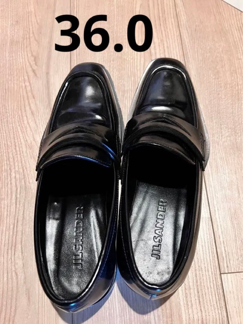 JIL SANDER ローファー　36.0 JIL SANDER（ジルサンダー） ローファー ポインテッドトゥ ブラック